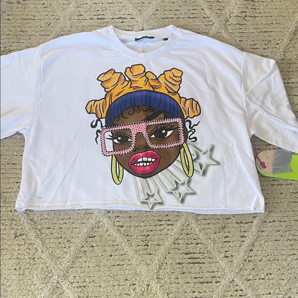 Kréamy Graphic swagger T-Shirt -short sleeves sweater White NWT size 1x